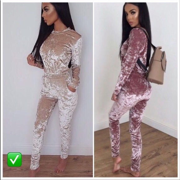 macys velvet jumpsuit